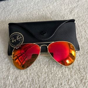 Ray-Ban Red Aviator Sunglasses